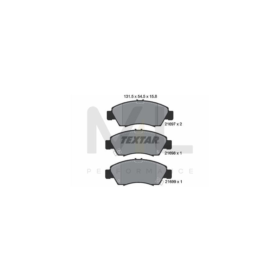 TEXTAR 2169701 Brake pad set with acoustic wear warning