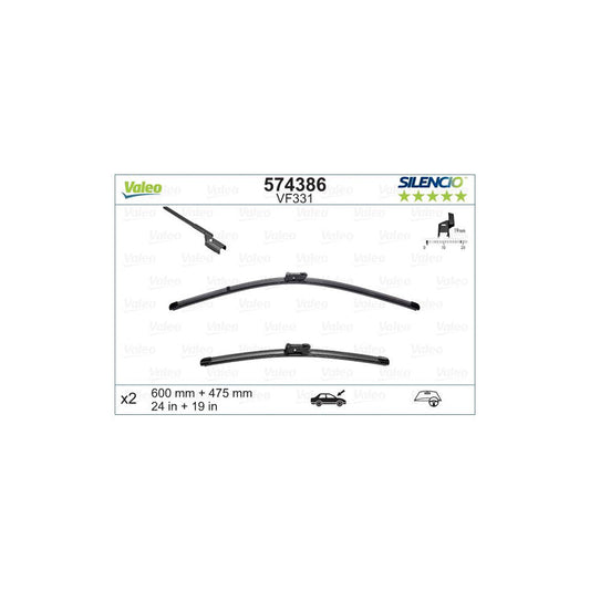 Valeo Silencio Flat Blade Set, Silencio X.Trm 574386 Wiper Blade