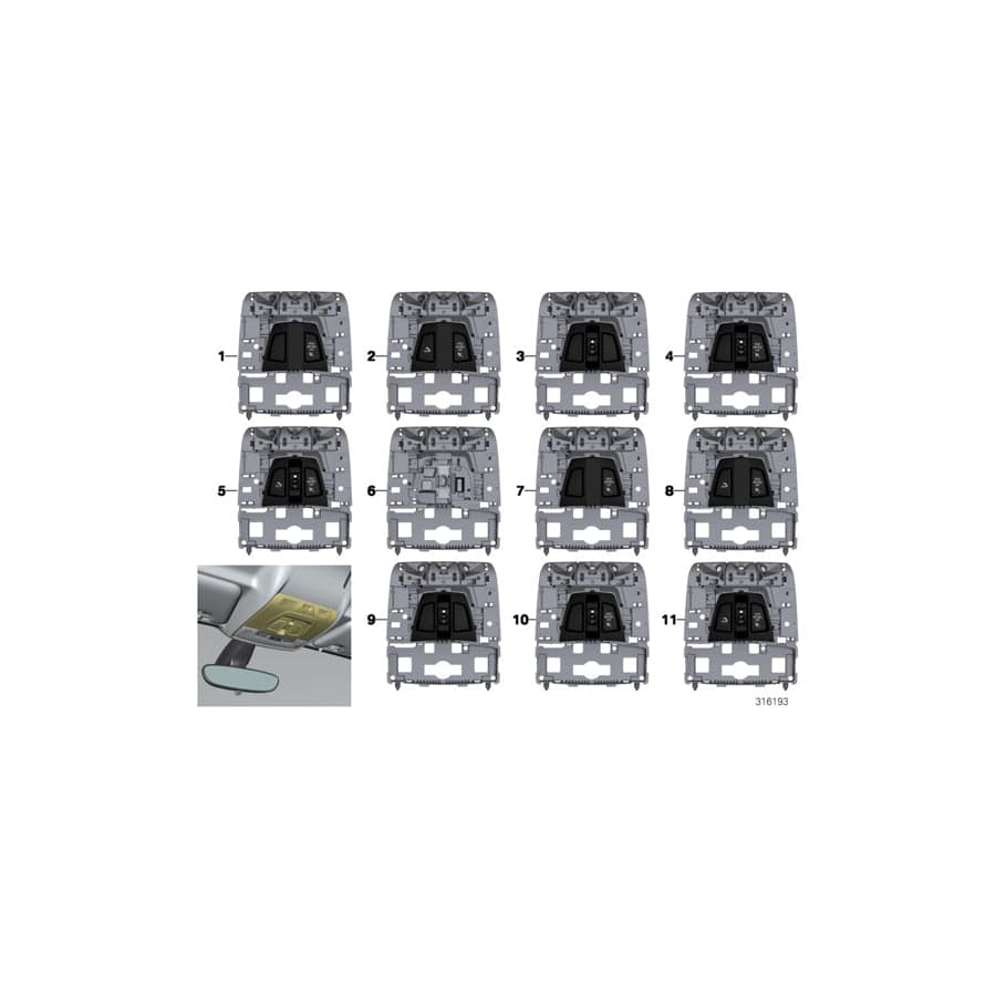 Genuine BMW 61316999332 Headliner Control Module (Inc. i3 94Ah Rex, i3s 94Ah Rex & i3 60Ah Rex)