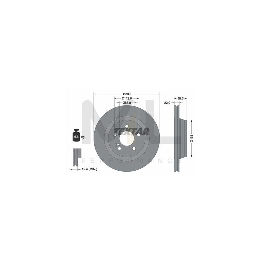 TEXTAR PRO 92099503 Brake Disc suitable for MERCEDES-BENZ S-Class Internally Vented, Coated, without wheel hub, without wheel studs  - 1 piece