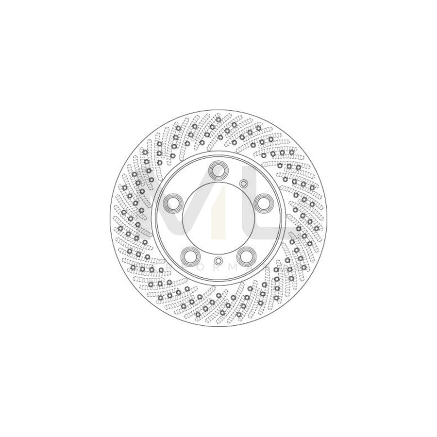 TRW DF6413S Brake Disc Perforated, Vented, Painted
