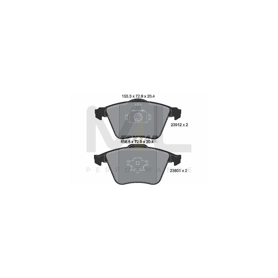 TEXTAR 2391202 Brake pad set not prepared for wear indicator
