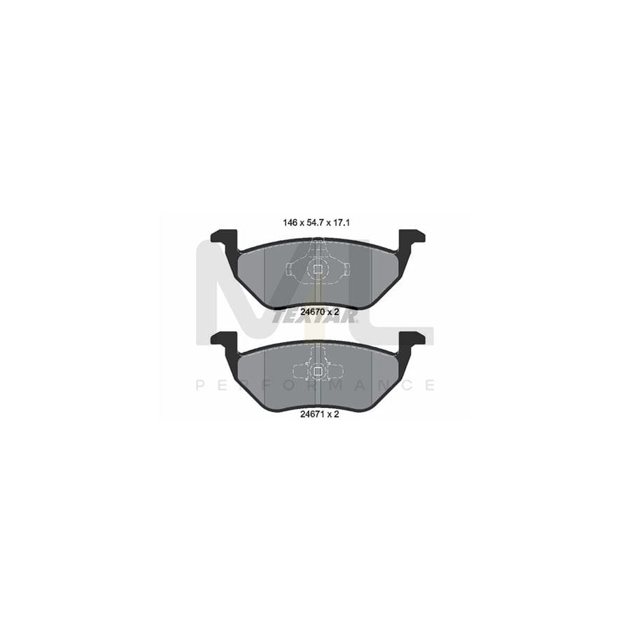 TEXTAR 2467001 Brake pad set not prepared for wear indicator