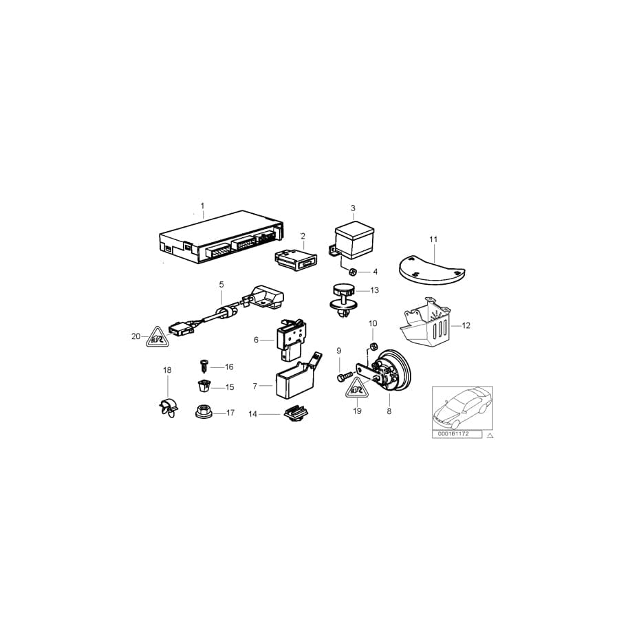 Genuine BMW 65758368270 E36 Bracket Alternative Power Siren (Inc. 320i, 318tds & M3)