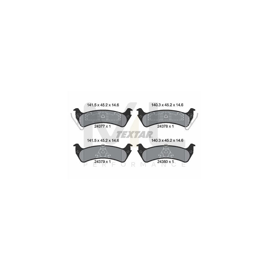 TEXTAR 2437701 Brake pad set with acoustic wear warning