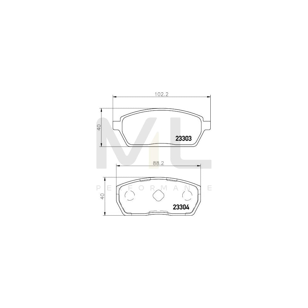 Hella 8DB 355 011-611 Brake Pad Set Not Prepared For Wear Indicator | ML Performance Car Parts