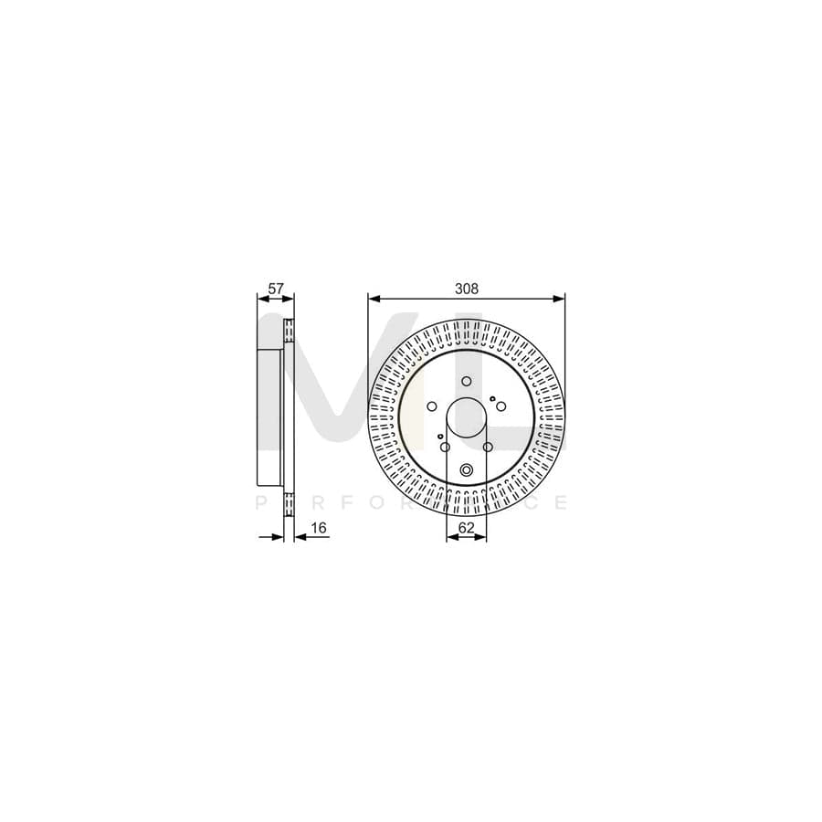 BOSCH 0 986 479 T16 Brake Disc for SUZUKI Grand Vitara II Off-Road (JT, TE, TD) Vented, Oiled | ML Performance Car Parts