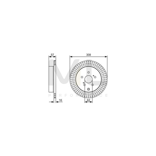 BOSCH 0 986 479 T16 Brake Disc for SUZUKI Grand Vitara II Off-Road (JT, TE, TD) Vented, Oiled | ML Performance Car Parts