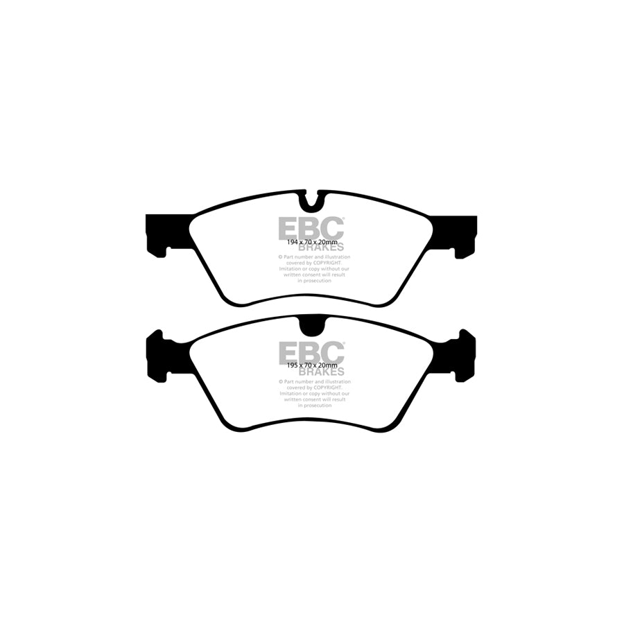 EBC PD07KF285 Mercedes-Benz W211 Redstuff Front Brake Pad & USR Disc Kit - ATE Caliper 2 | ML Performance UK Car Parts