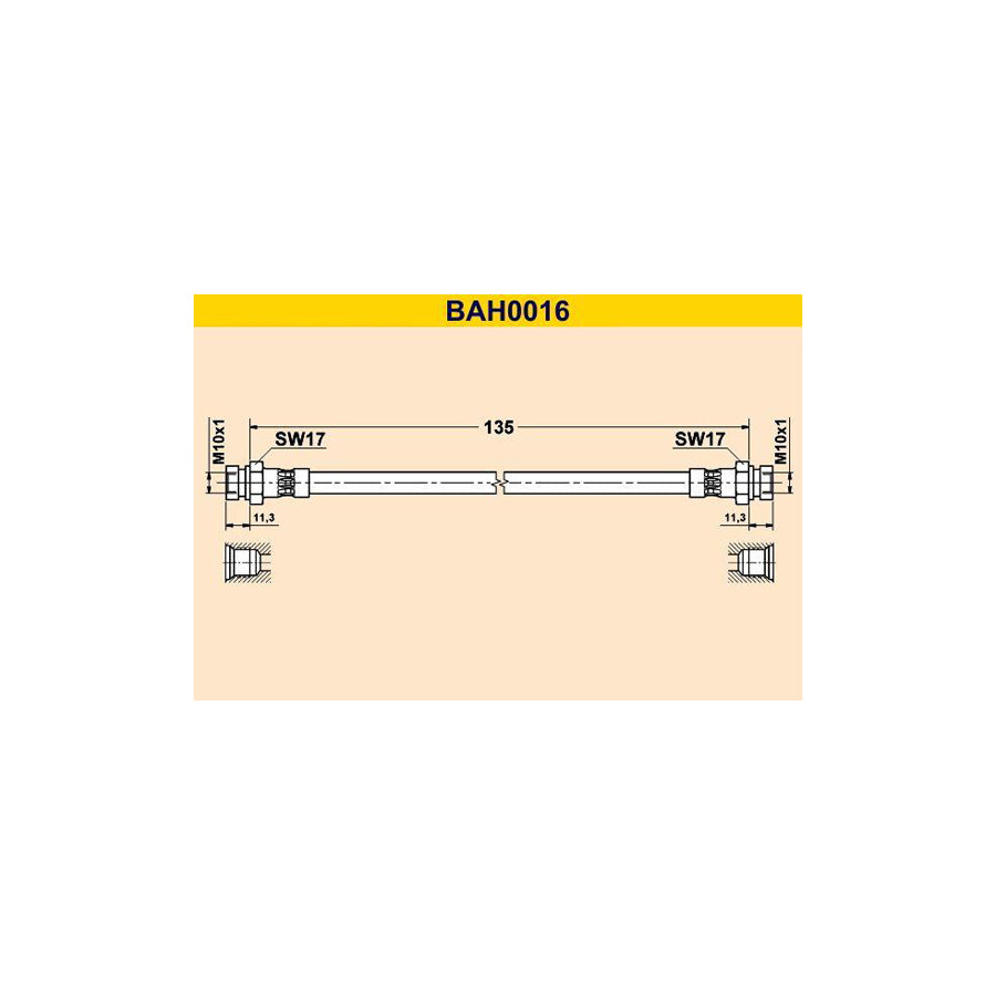 Barum Bah0016 Brake Hose