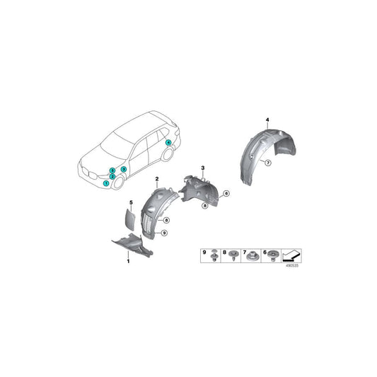 Genuine BMW 51118092242 G06 Cover, Wheell Housing, Bottom Right (Inc. X6 30iX, X6 40i & X6 M50iX)