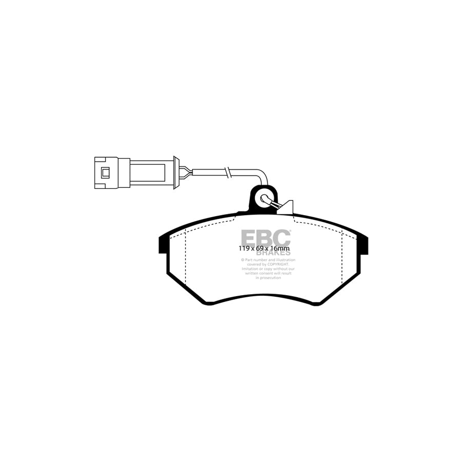 EBC PD01KF1535 VW Corrado Mk2 Greenstuff Front Brake Pad & Plain Disc Kit  - Girling/TRW Caliper (Inc. Corrado & Golf Mk2) 2 | ML Performance UK Car Parts