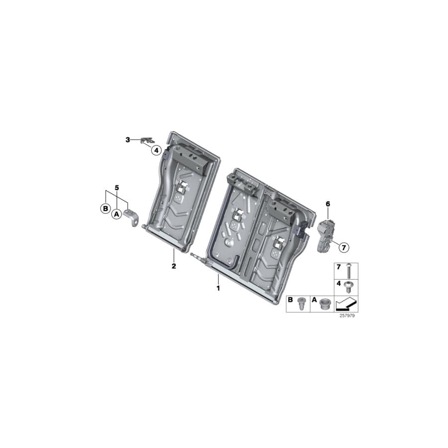 Genuine BMW 52207243613 F36 F20 F21 Frame, Backrest Right (Inc. 330dX, 420dX & 118i)