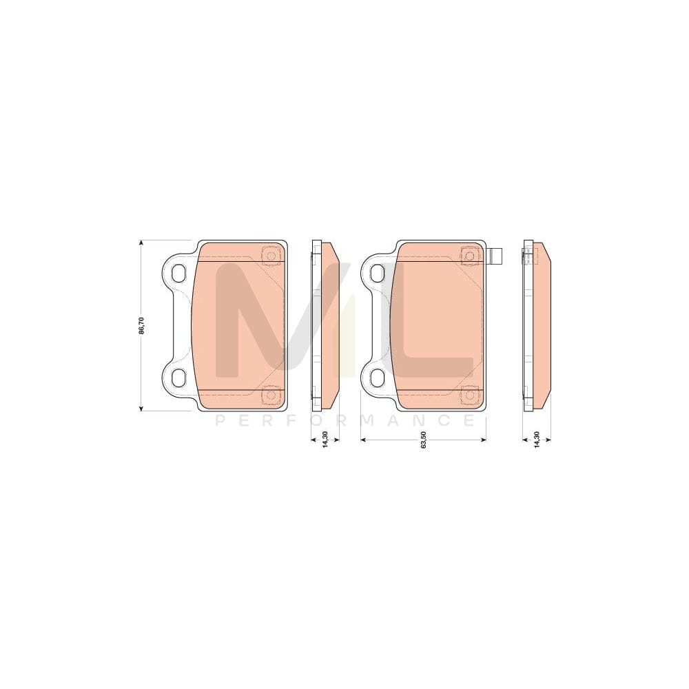 TRW Gdb3488 Brake Pad Set For Mitsubishi Lancer Viii Saloon (Cy_A, Cz_A) With Acoustic Wear Warning