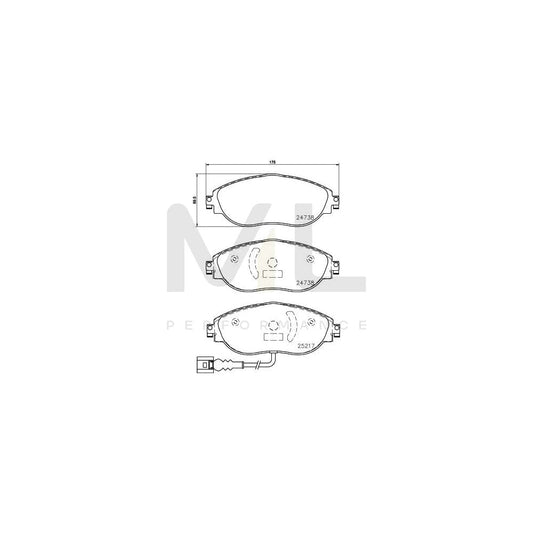 Hella 8DB 355 015-921 Brake Pad Set With Integrated Wear Warning Contact | ML Performance Car Parts