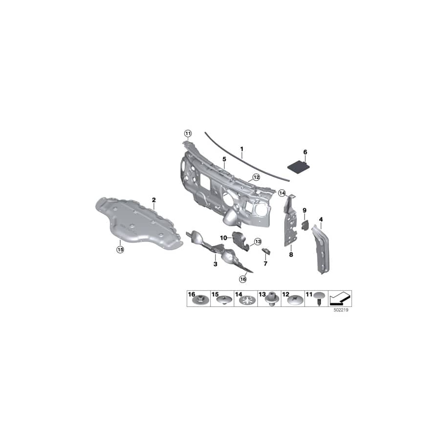 Genuine BMW Mini 51487298868 F40 Sound Insulat., Bottom Sect. Of Bulkhead (Inc. Cooper, 218d & X2 M35iX)