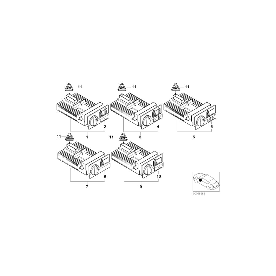 Genuine BMW 61319133023 E46 Switch Unit, Light (Inc. 330Ci, 325Ci & 320i)
