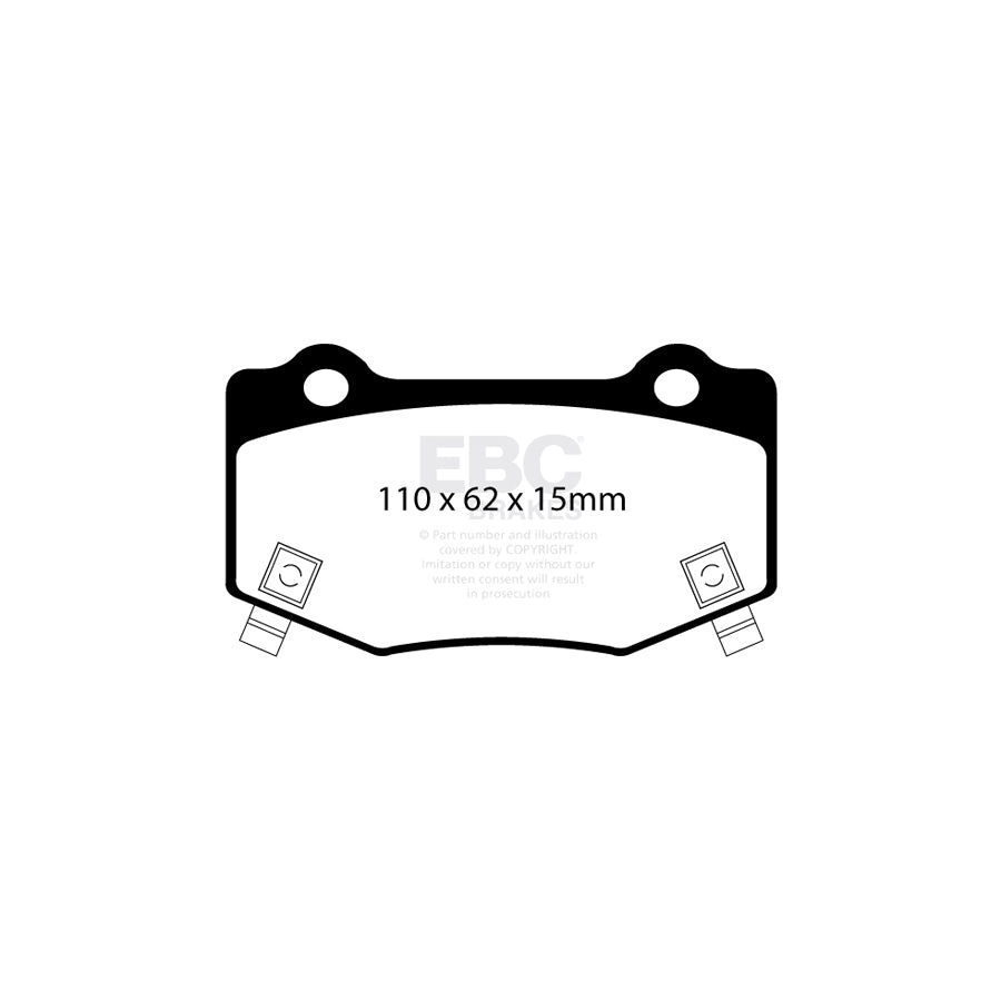 EBC PD03KR948 Cadillac Chevrolet Yellowstuff Rear Brake Pad & Plain Disc Kit - Brembo Caliper (Inc. ATS-V & Camaro 6th Gen) 2 | ML Performance UK Car Parts