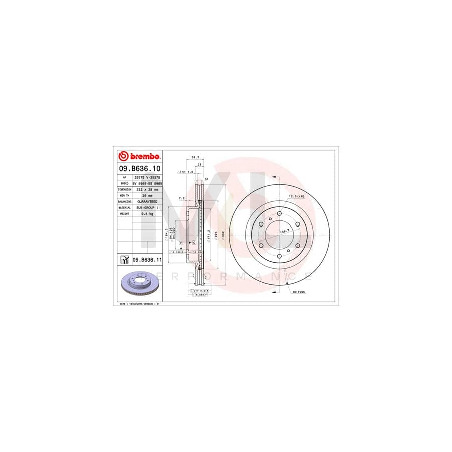 brembo-coated-disc-line-09-b636-11-brake-disc-for-mitsubishi-pajero-shogun-iv-v80-internally-vented-coated