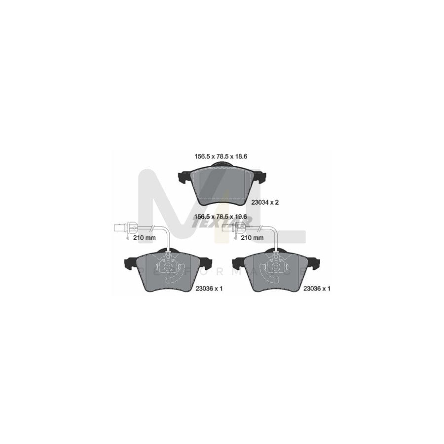 TEXTAR 2303401 Brake pad set with integrated wear warning contact