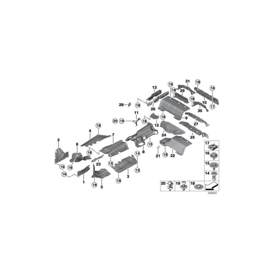 Genuine BMW 51487292568 F36 F30 Insulation, Luggage Compartment Floor (Inc. 328dX, 440i & 430dX)