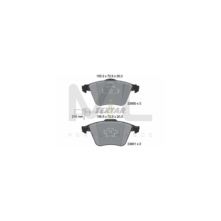 TEXTAR 2395081 Brake pad set epad, with integrated wear warning contact
