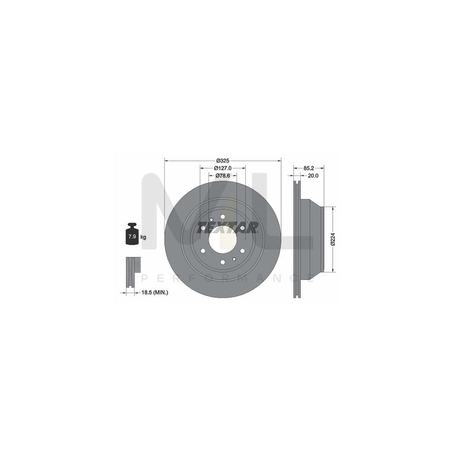 TEXTAR PRO 92271103 Brake Disc Internally Vented, Coated, without wheel hub, without wheel studs  - 1 piece
