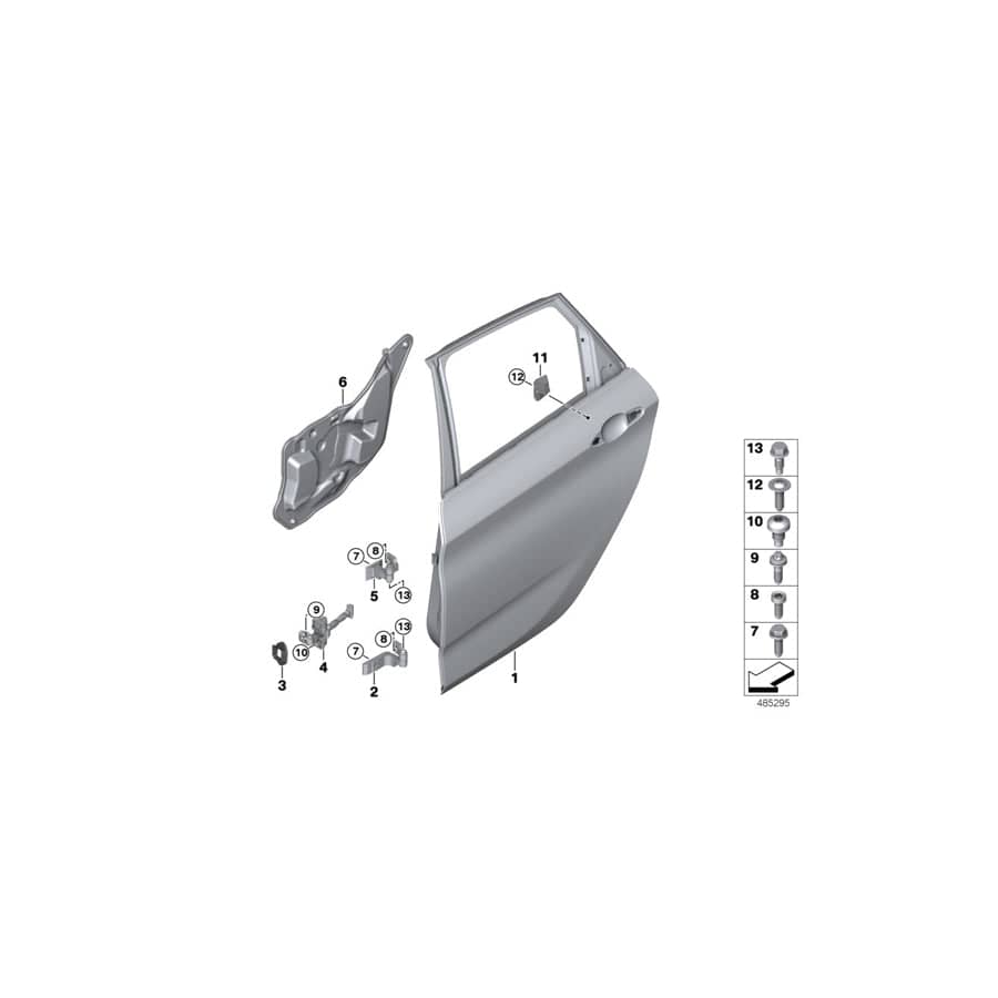 Genuine BMW 51487390078 F45 Sound Insulating Door Rear Right (Inc. 214d, 218d & 225i)