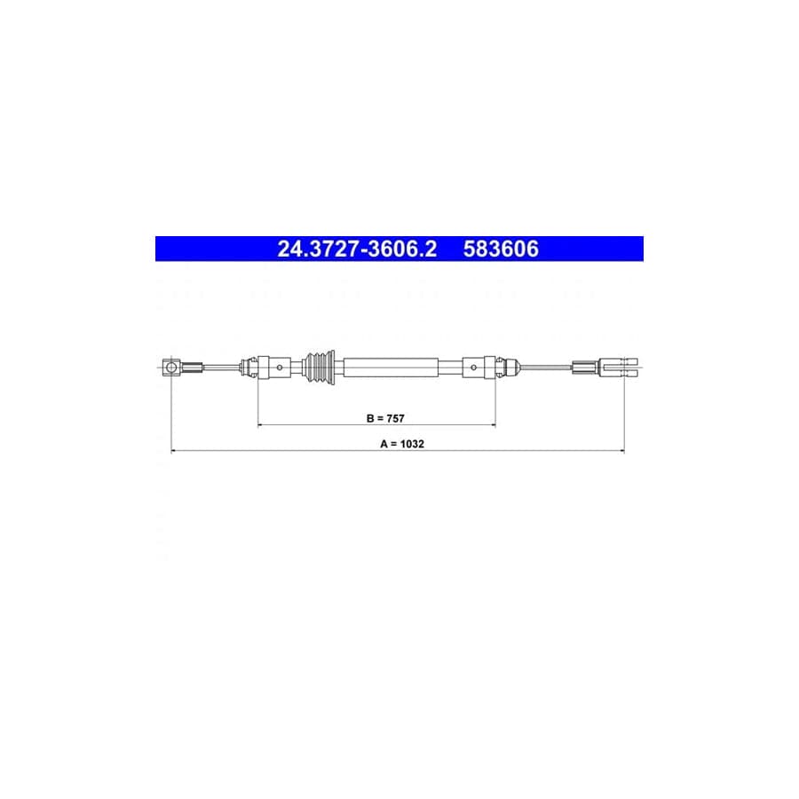 ATE 24.3727-3606.2 Hand Brake Cable