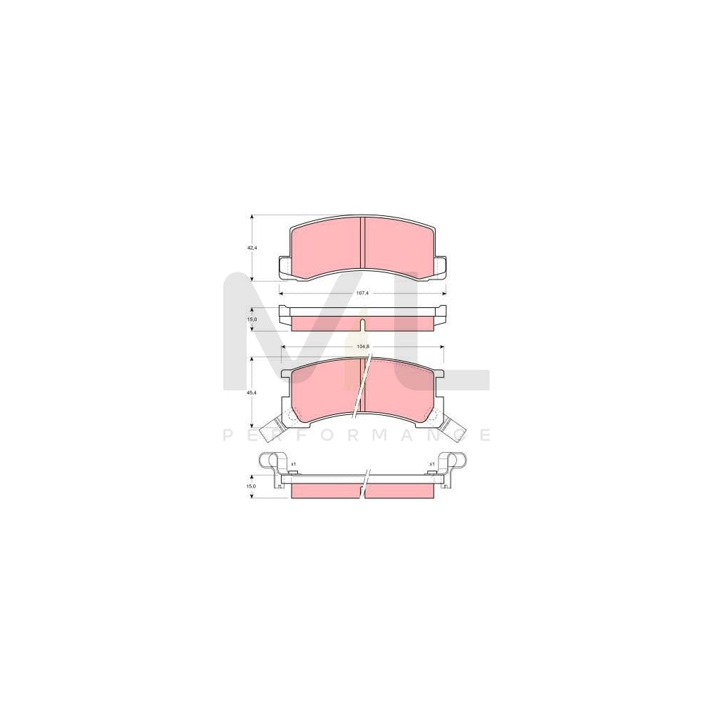 TRW Gdb871 Brake Pad Set With Acoustic Wear Warning