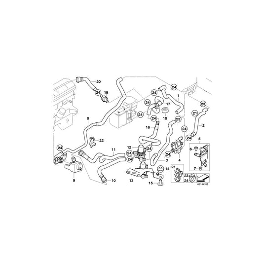 Genuine BMW 64216925234 E53 Hose F Add.Water Pump Snd Heat.Radiator (Inc. X5 3.0d)