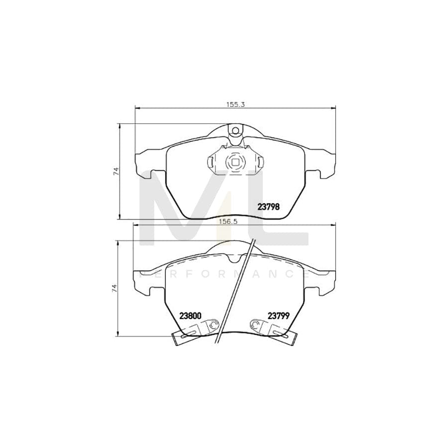 TEXTAR 2379801 Brake pad set with acoustic wear warning