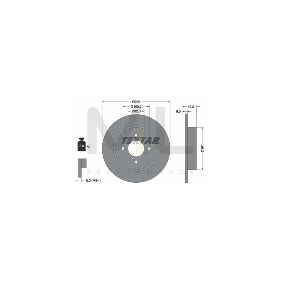 TEXTAR PRO 92231403 Brake Disc for SUZUKI Swift IV Hatchback (FZ, NZ) Solid, Coated, without wheel hub, without wheel studs  - 1 piece