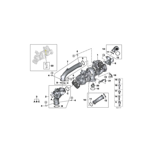Genuine BMW 11658594655 G30 G11 G06 Exhaust Manifold/Turbocharger Gasket (Inc. 750LdX, X5 M50dX & X7 M50dX)