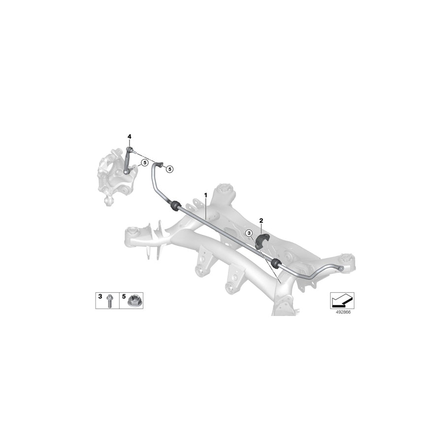 Genuine BMW 33506881582 G29 Stabilizer, Rear (Inc. Z4 M40i)