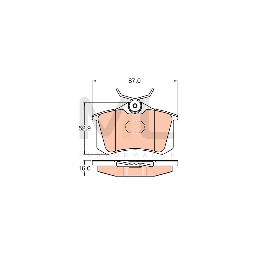 TRW Gdb2040 Brake Pad Set Not Prepared For Wear Indicator