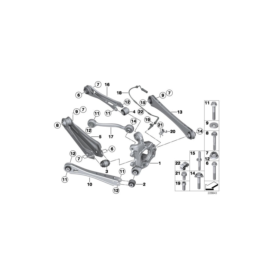 Genuine BMW 33406797569 F25 F26 Wheel Carrier, Rear Left (Inc. X3 35dX, X3 28i & X3 35iX)
