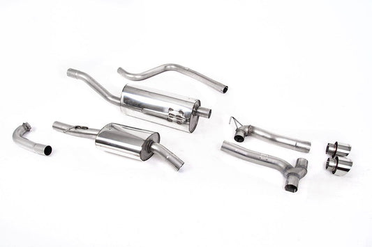MillTek SSXFD375 Ford Fiesta Dual Outlet Systems Cat-Back Resonated with Polished GT-100 Trims
