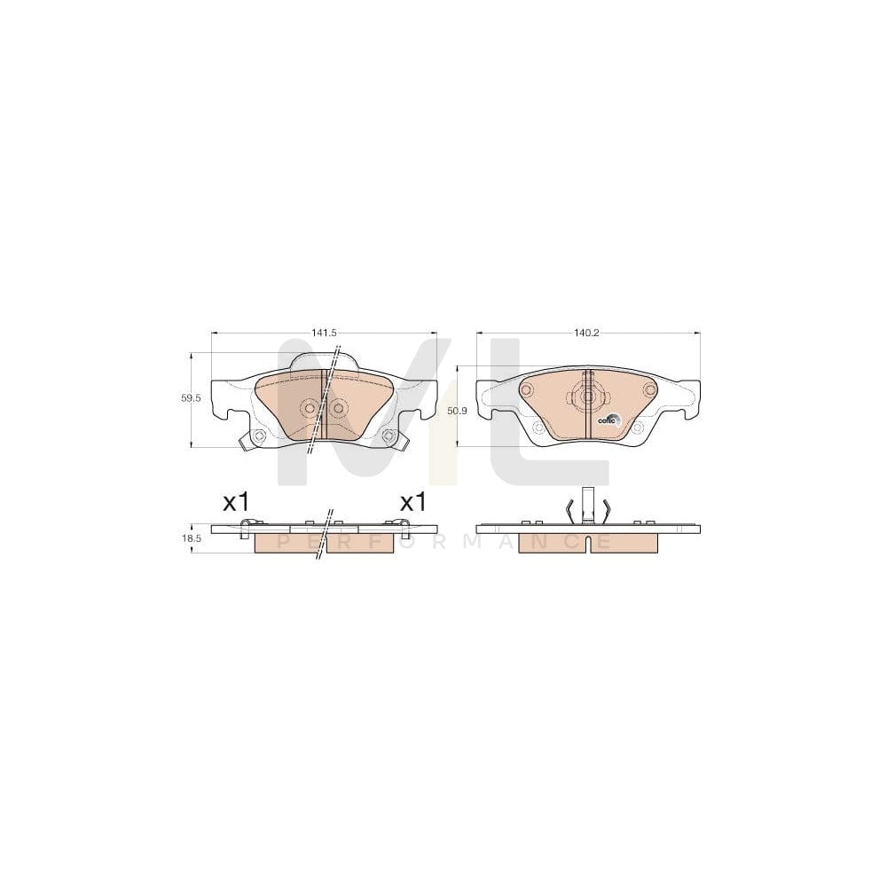 TRW Cotec Gdb4448 Brake Pad Set For Jeep Grand Cherokee Iv (Wk, Wk2) With Acoustic Wear Warning