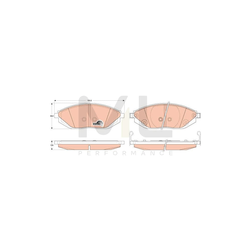 TRW Gdb4606 Brake Pad Set For Chevrolet Spark (M300) Cotec, With Acoustic Wear Warning