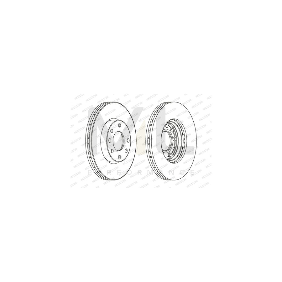 Ferodo Premier DDF1041 Brake Disc Vented, With Bolts/Screws  - Pair