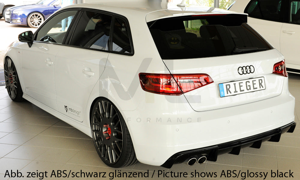 Rieger 00056804 Audi 8V A3 Rear Diffuser 9 | ML Performance UK Car Parts