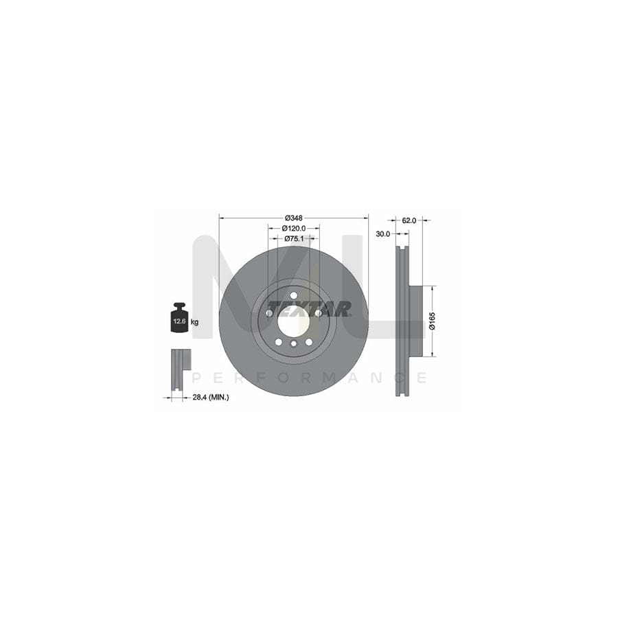 TEXTAR 92160900 Brake Disc Internally Vented, without wheel hub, without wheel studs  - 1 piece