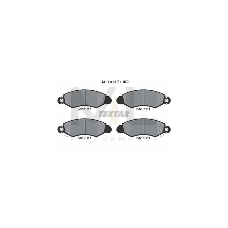 TEXTAR 2329601 Brake pad set with acoustic wear warning