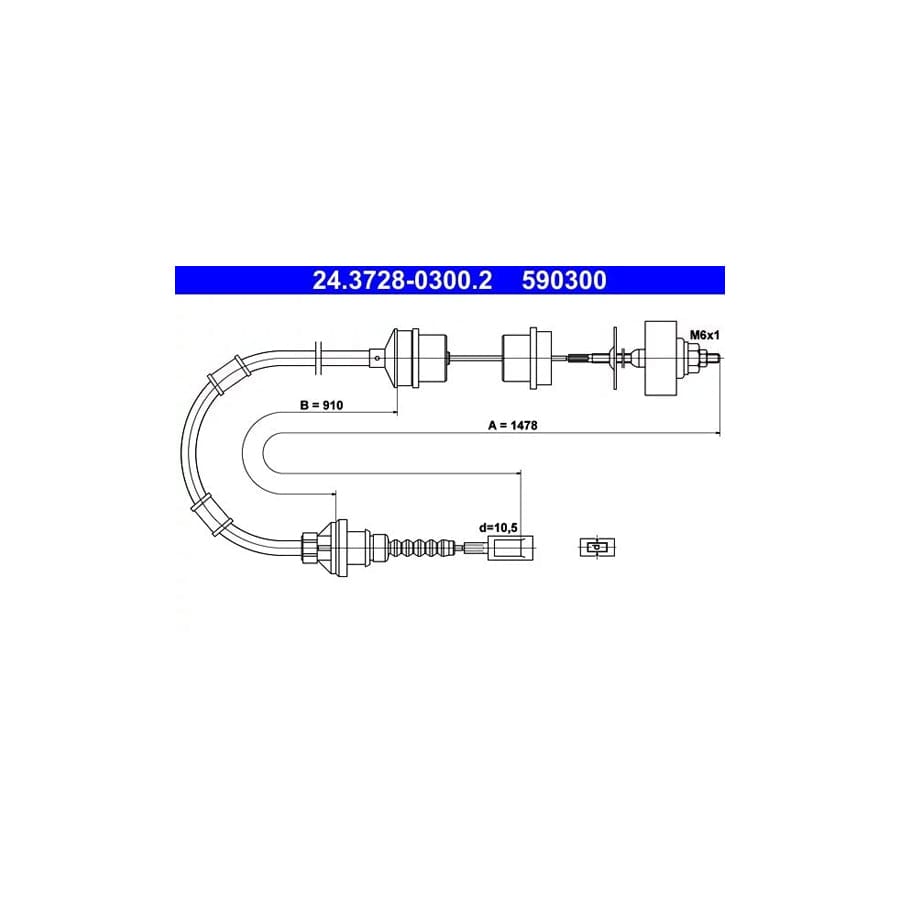 ATE 24.3728-0300.2 Clutch Cable