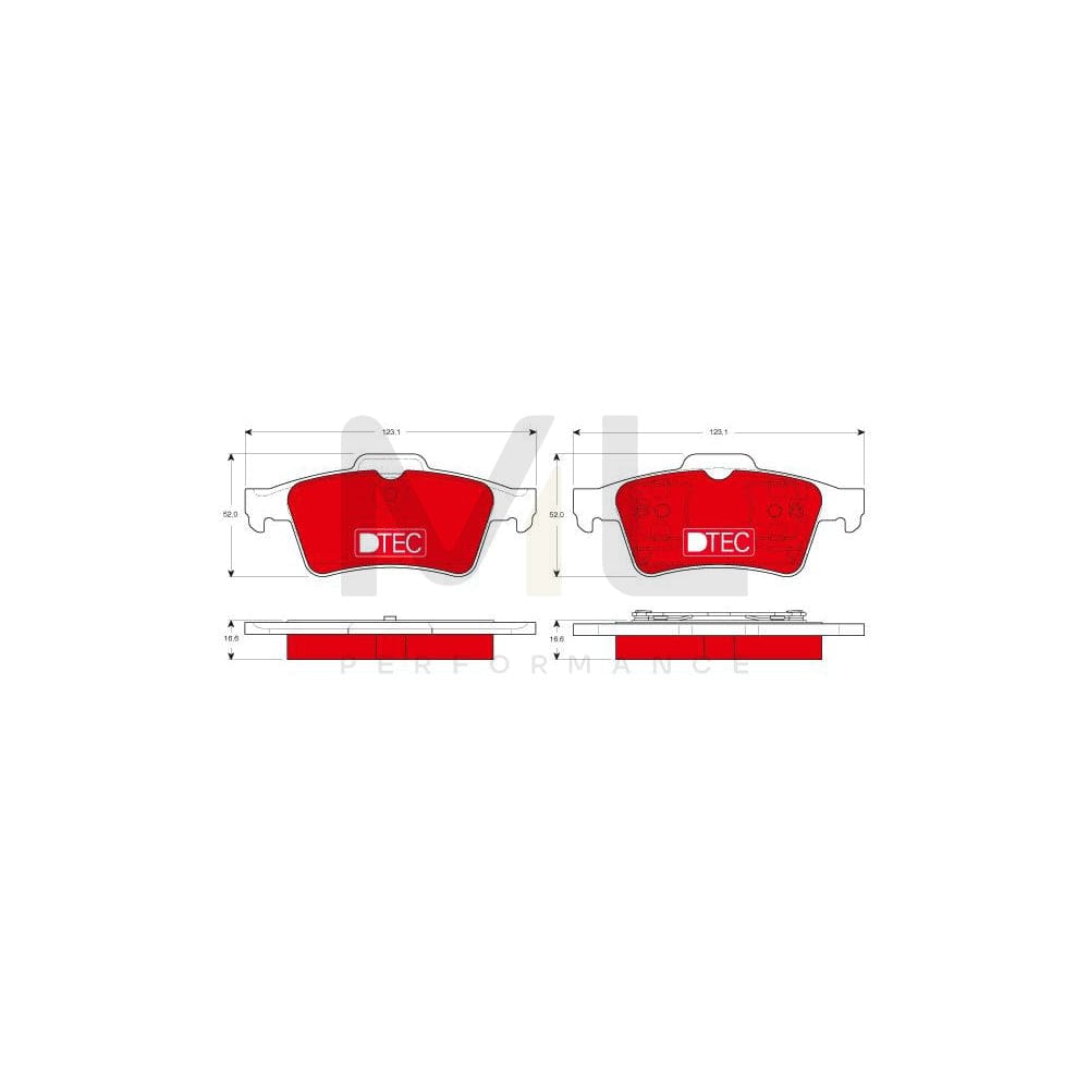 TRW Dtec Cotec Gdb1469Dte Brake Pad Set Not Prepared For Wear Indicator