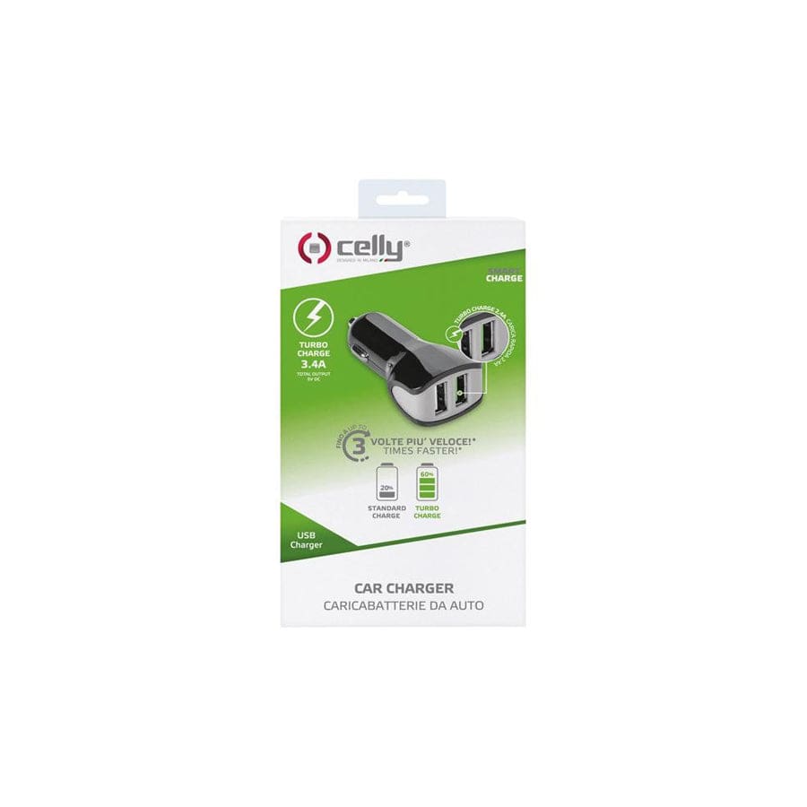 Celly Car Charger Cc2Usbturbobk In-Car Charger