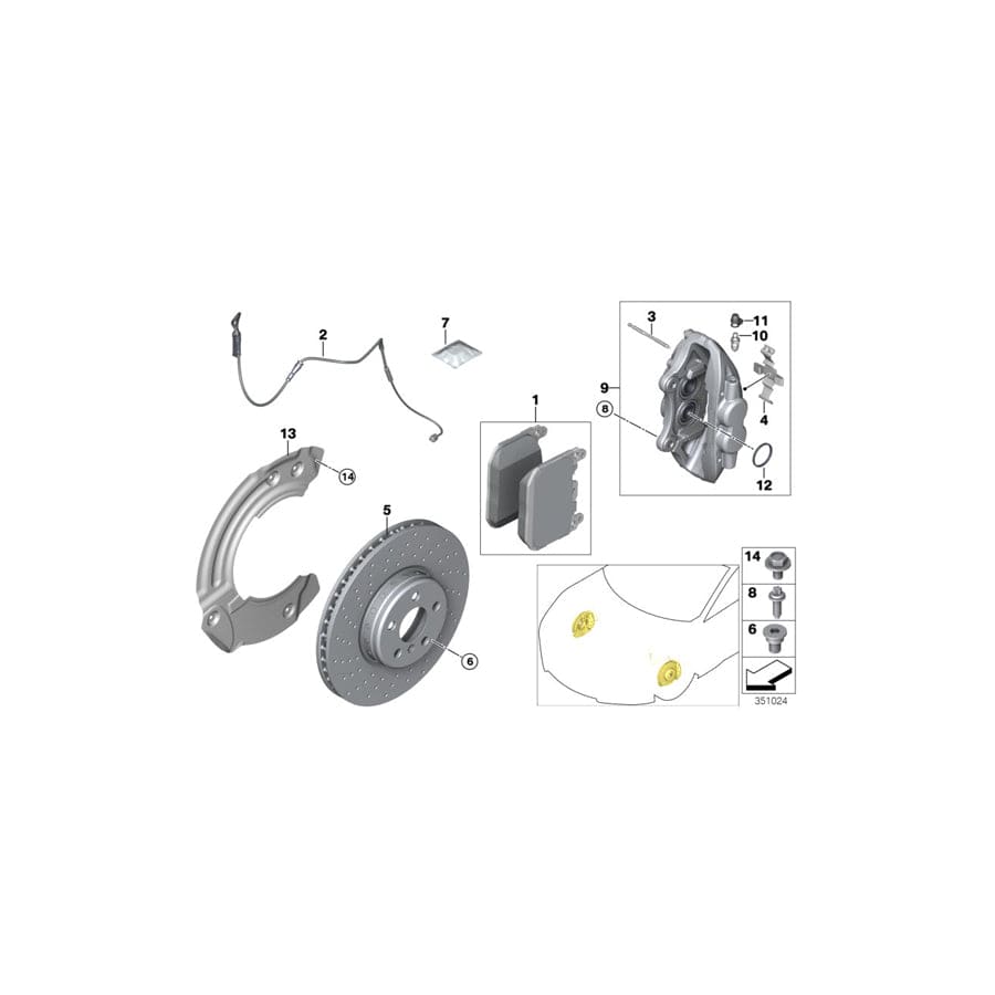 Genuine BMW 34116870628 I15 Caliper Housing Right (Inc. i8)
