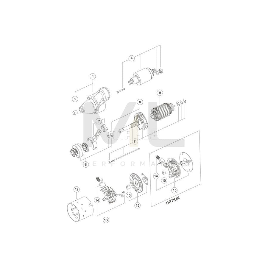 MAHLE ORIGINAL MS 341 Starter motor 12V 1,4kW, Teeth Quant.: 9 | ML Performance Car Parts