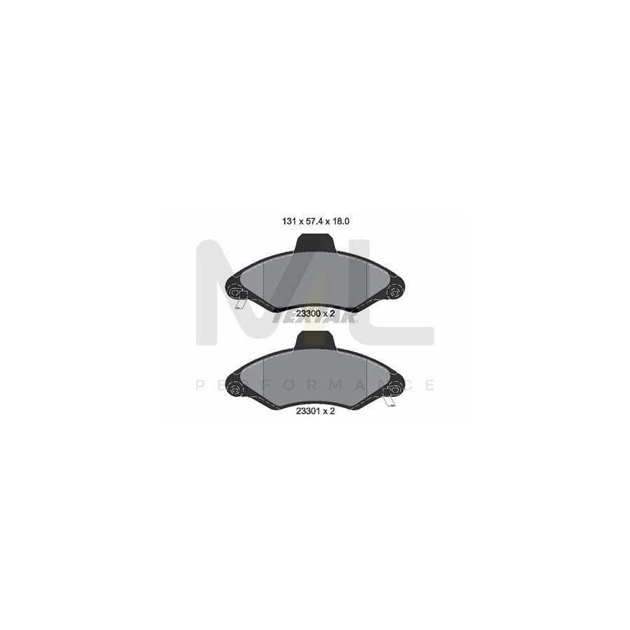 TEXTAR 2330002 Brake pad set for FORD ESCORT not prepared for wear indicator